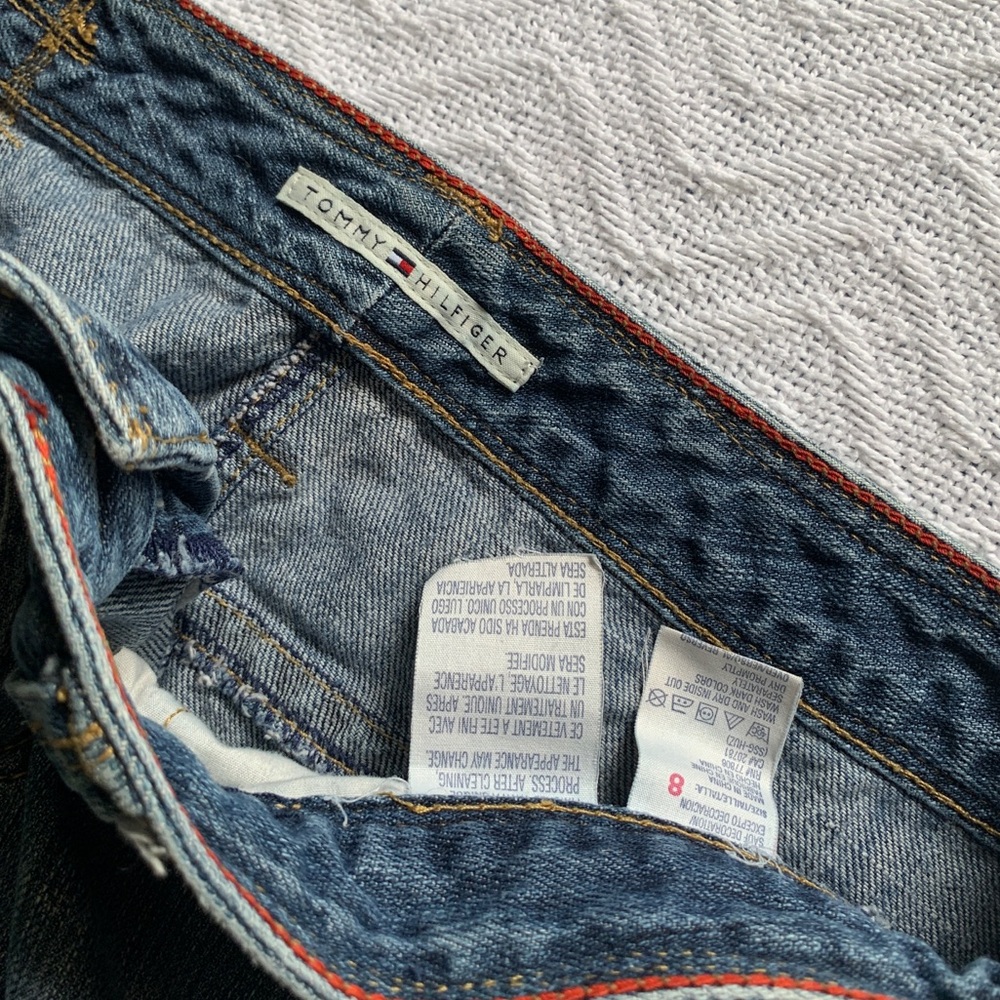 Tommy Hilfiger Blue Denim Mini Skirt Womens Size 8 Zip Fly Y2K Design Classic‎ - Picture 4 of 4